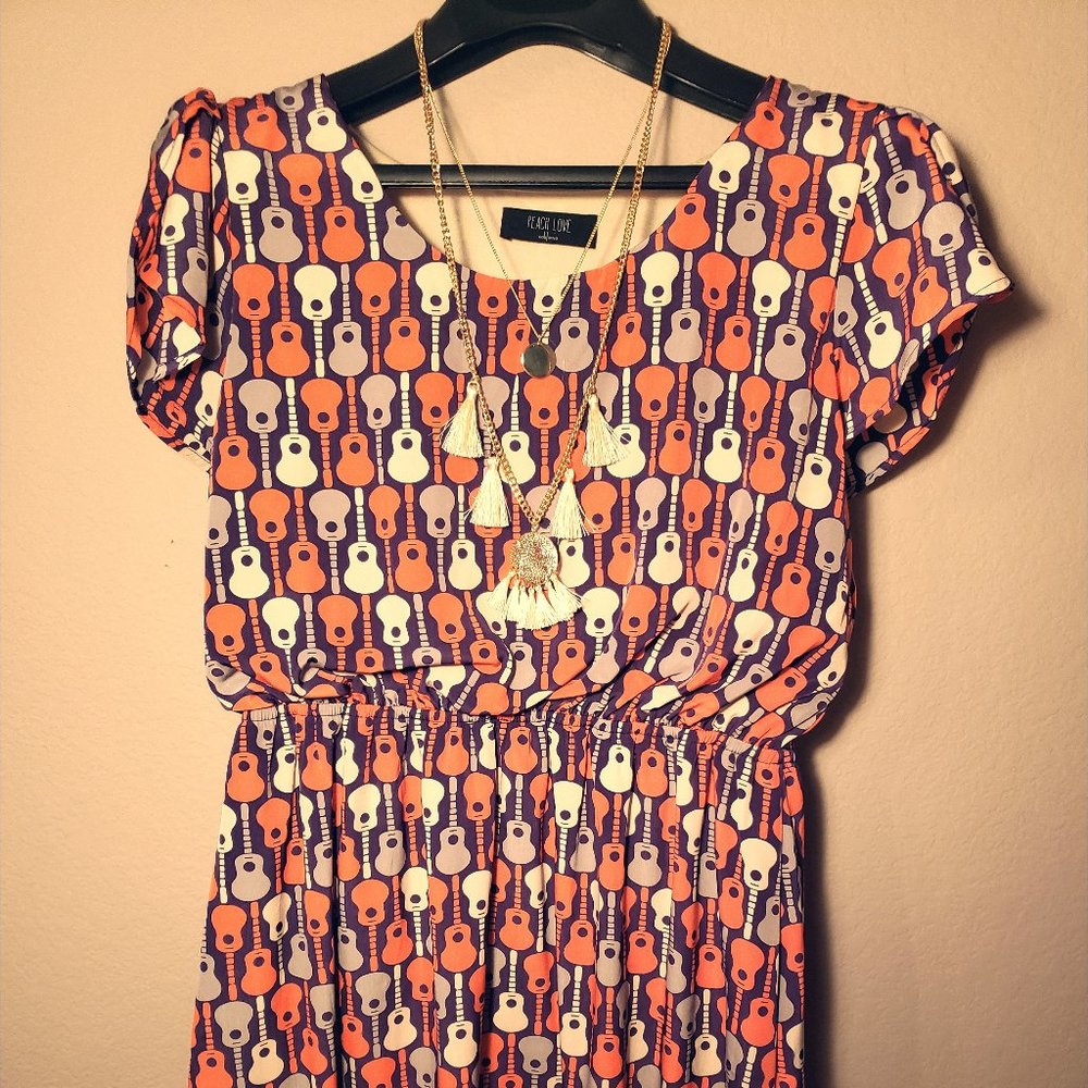 Unique Guitar Print Dress